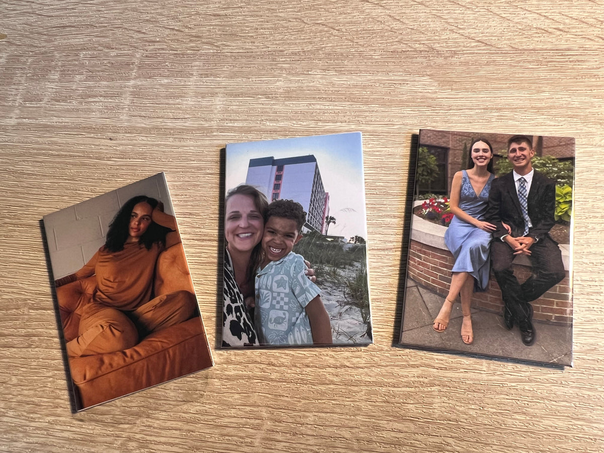 Custom personalized photo magnets for gifts, weddings, birthdays and special occasions